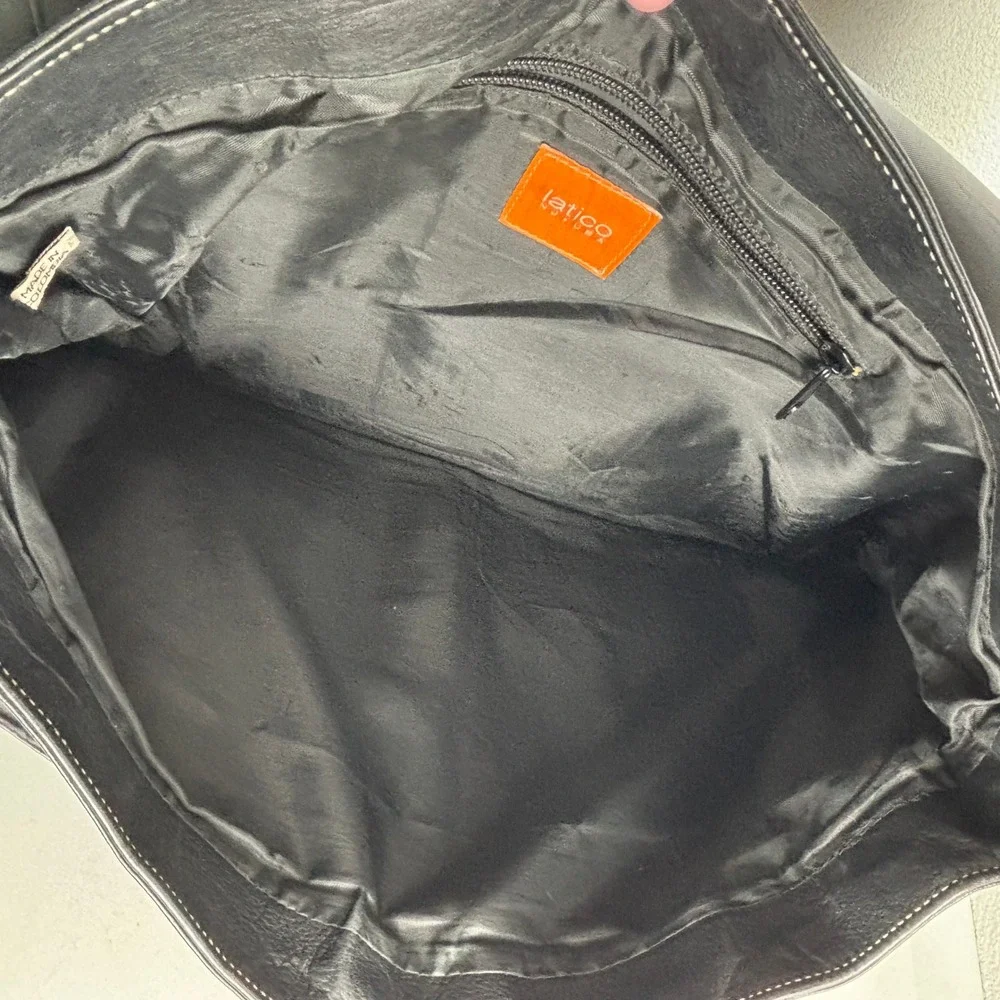 Latico Messenger Bag Unisex Large Black Leather Crossbody Work Laptop